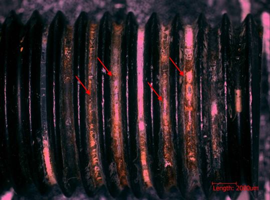 失效螺紋殘件低倍形貌