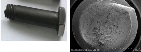 螺栓斷裂位置，螺栓扭斷斷口